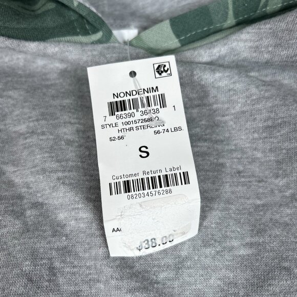 Boys Small Gray Green Camouflage Camo Hoodie Sweatshirt Warm Color-block NWT - Picture 2 of 10